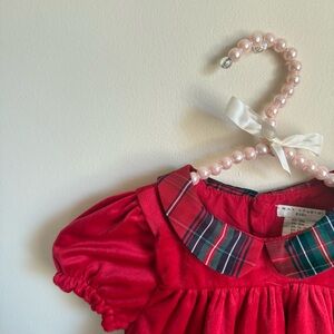 Max Studio Red Plaid Collar Kids Dress